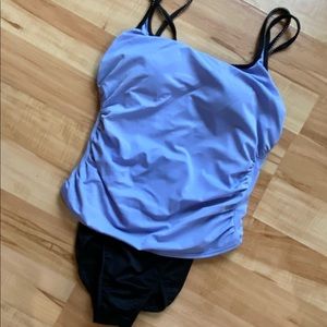 Miraclesuit 12 Fauxkini Blue Black Bethany Style